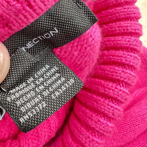 French Connection Puff Sleeve Turtleneck Sweater Pink Size Small - Picture 10 of 11